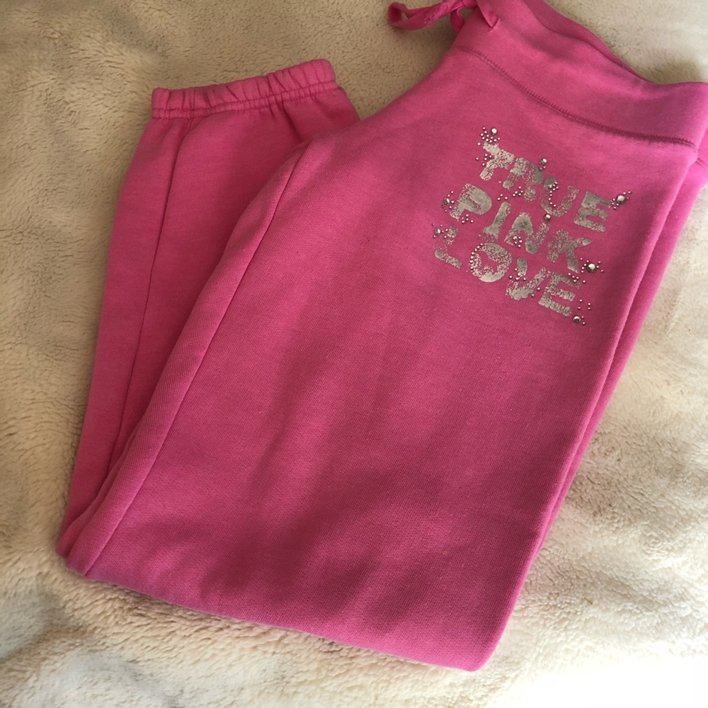 Vintage PINK fleece sweatpants capris size XS